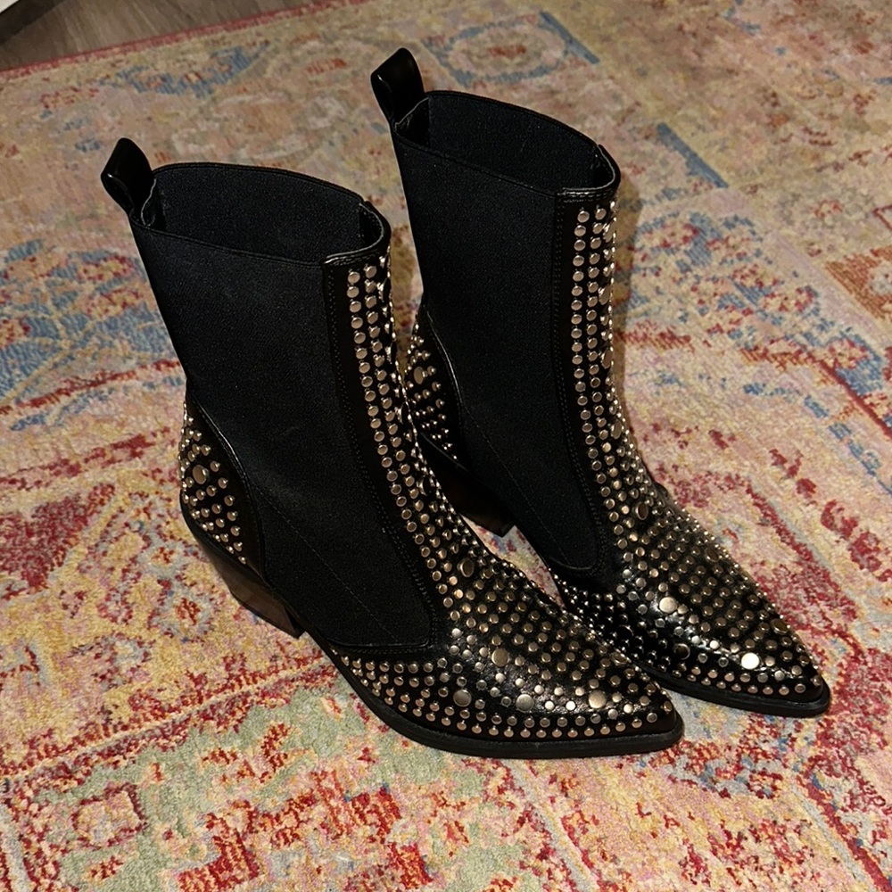 Studded Black Ankle Boots